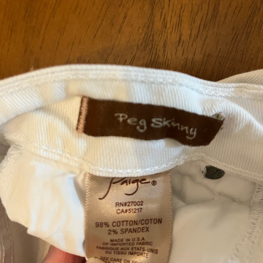 Paige Peg Skinny White Jeans - Picture 5 of 5